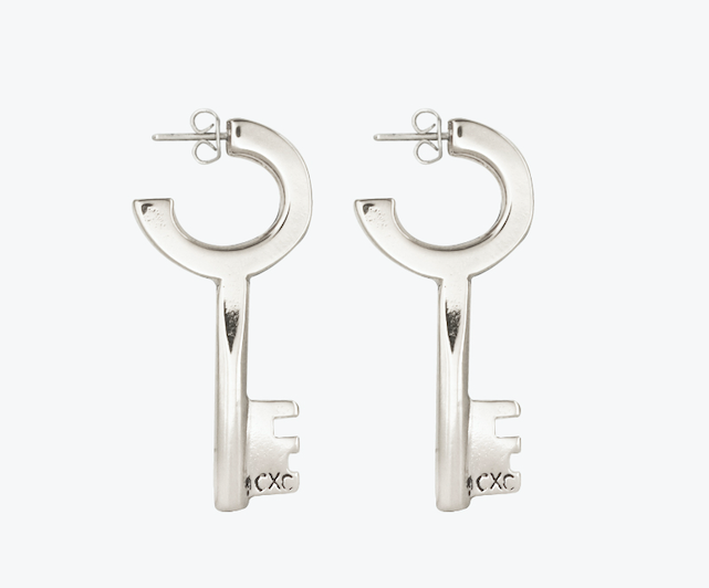 E0078MET CXC Silver Earrings