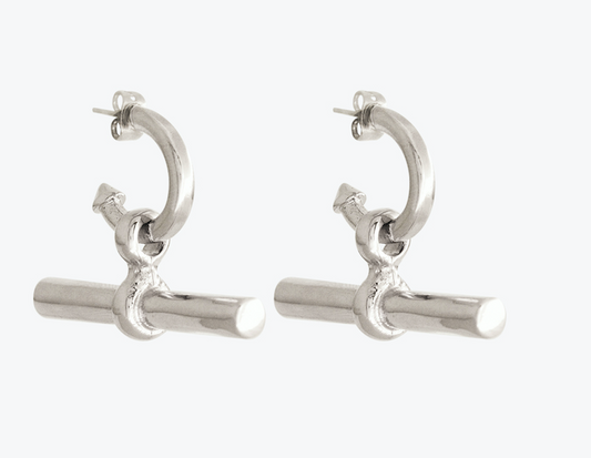 E0086MET CXC Silver Earring