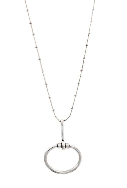 N0080 MET CXC Silver Necklace